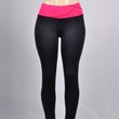 Solid Color Full-Length Yoga Pants with Contrasting Waistband