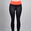 Solid Color Full-Length Yoga Pants with Contrasting Waistband