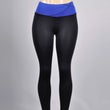 Solid Color Full-Length Yoga Pants with Contrasting Waistband