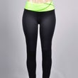 Solid Color Full-Length Yoga Pants with Contrasting Waistband